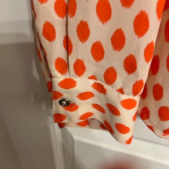 Banana Republic Polka Dot Button-Down Orange Blouse – Size Medium - Picture 8 of 8
